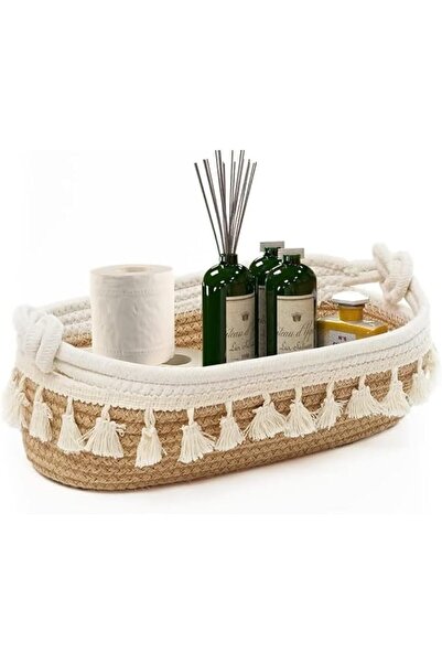GENERAL Small Paper Baskets Woven from Cotton Rope for Organizing and Decorat...