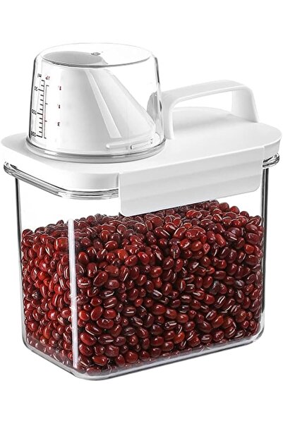 GENERAL Transparent Plastic Rice Storage Container with Airtight Lid and Meas...