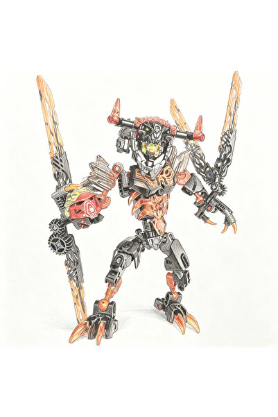 Choice15 No Box Lava Beast Bionicle Series Skull Warrior Mask Maker Building ...
