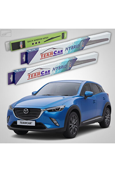 TEAMCAR Windshield Wipers Mazda CX-3 DK 2015-2018 Front and Rear Set Hybrid