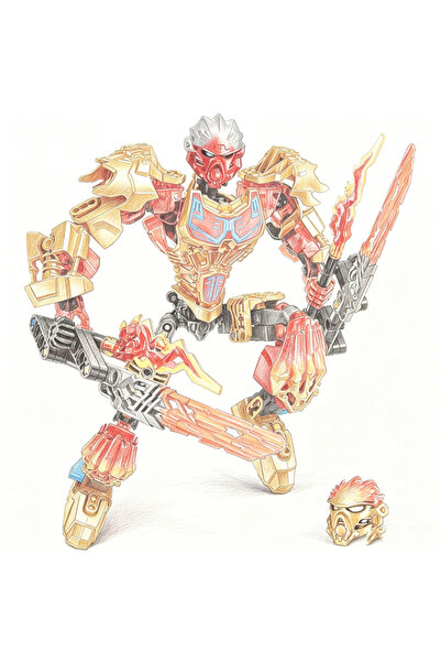 Choice8 No Box Tahu Bionicle Series Skull Warrior Mask Maker Building Blocks ...