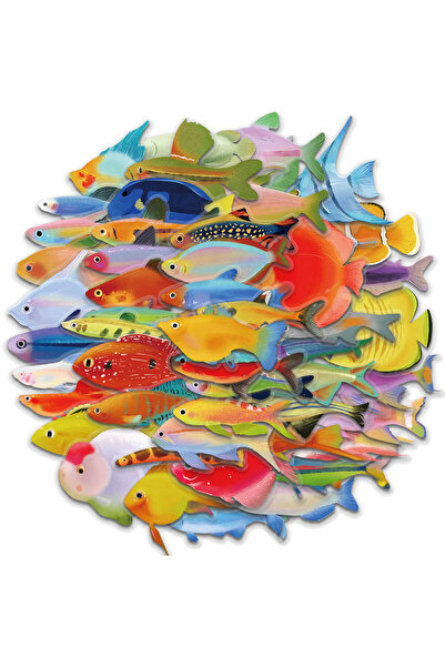 Choice1 50PCS 50/100PCS Fish Sticker Transparent Nostalgia Coffee Office Crea...
