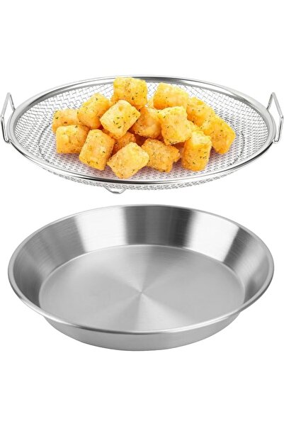 GENERAL Tzowq Mesh Drain Tray Air Fryer Basket Stainless Steel Bbq Grill Tray...