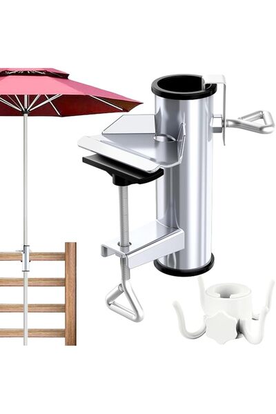 GENERAL Dppbpto Outdoor Stainless Steel Umbrella Clamp, Adjustable Umbrella H...