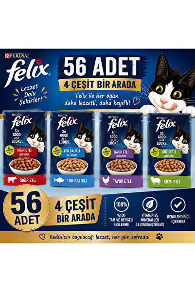 FELIX Karışık yaş kedi maması 56x85