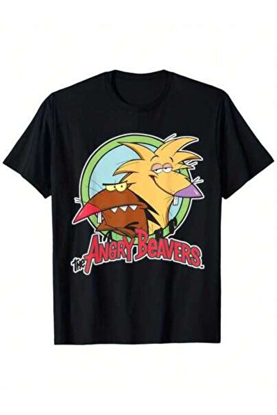 NOURAM Men's "Angry Beavers" Graphic T-Shirt - 100% Cotton, Breathable & Ligh...