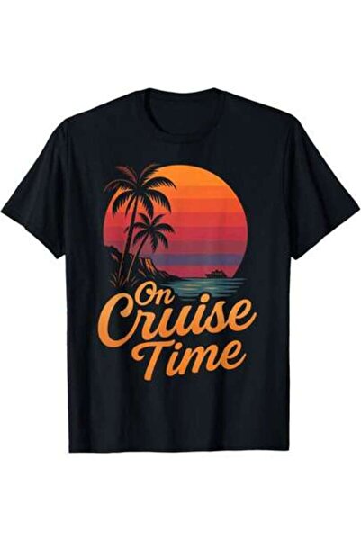 21JNRY Tropical Cruise On Vacation Time With Palm Tree Sunset View T-Shirt