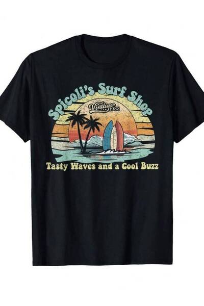 21JNRY Surf Shop Est 1982 Retro 90s Sunset T-Shirt
