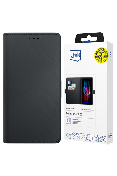 3MK Husă tip portofel pentru Xiaomi Redmi Note 12 5G cu închidere magnetică ș...