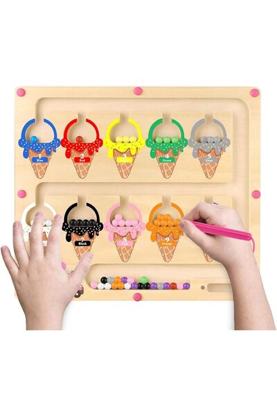 Hoarosall Magnetic Color and Number Maze Toy, Montessori Toys for 4-6 Year Ol...