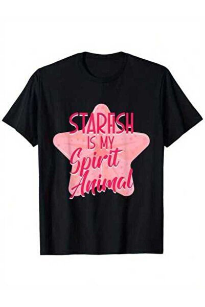 21JNRY Is My Spirit Animal Graphic T-Shirt Black With Pink Starfish Cursive L...
