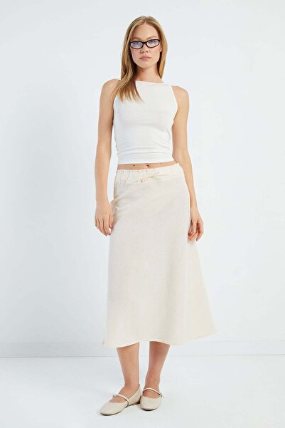 Fulla Moda Striped Midi Length Bell Skirt
