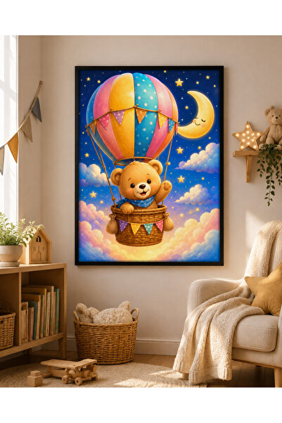 Miutic Print Studio Tablou Decorativ pentru Copii cu Ursuleț în Balon cu Aer ...