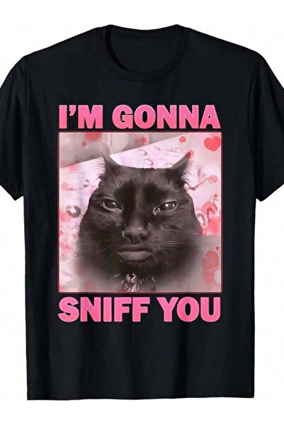 21JNRY I'm Gonna Sniff You Funny Brainrot Cats Meme For Woman Man T-ShirtMen'...