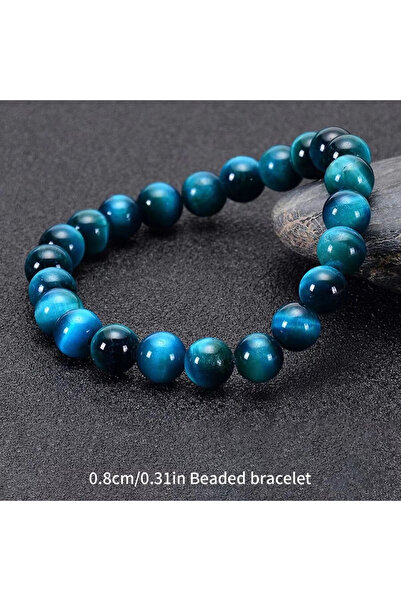 choice2 8 MM 1Pc 6/8/10mm Minimalist Blue Tiger Eye Stone Beaded Bracelet Nat...