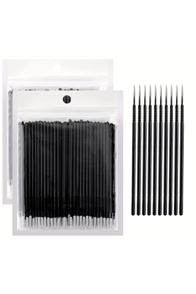 Choice 200PCS black 200pcs Eyelash Cleaning Brushes Micro Cotton Swab Individ...