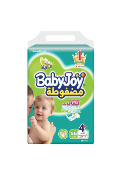 Baby Joy مقاس (+4) حزمة جامبو تحتوي على 56 حفاضة
