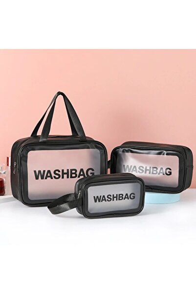 Choice4 Small size black S/M/L Pu Transparent One Piece Makeup Toiletries Bag...