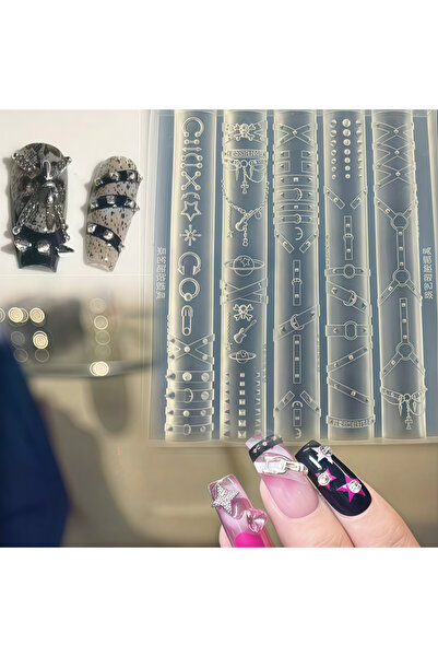 Choice PF-394 Punk Style Belt Chain Rivet Nail Art Mold Cool Trendy Girl Wear...