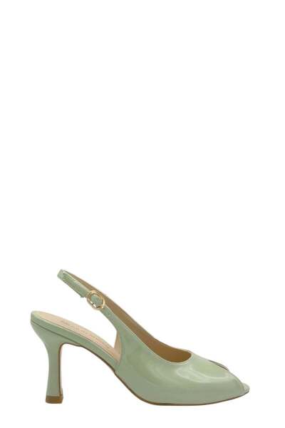 Moulin Shoes Green Patent Leather Open Toe Heeled Women's Shoes