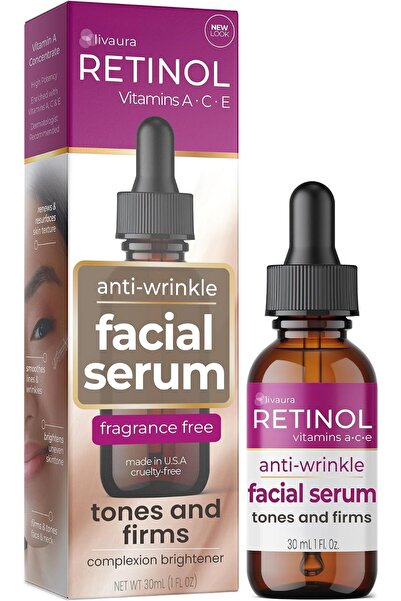 RETINOL سيروم الوجه الغني بالفيتامينات من L de Cosmetics مع فيتامين C وE، 1 أ...