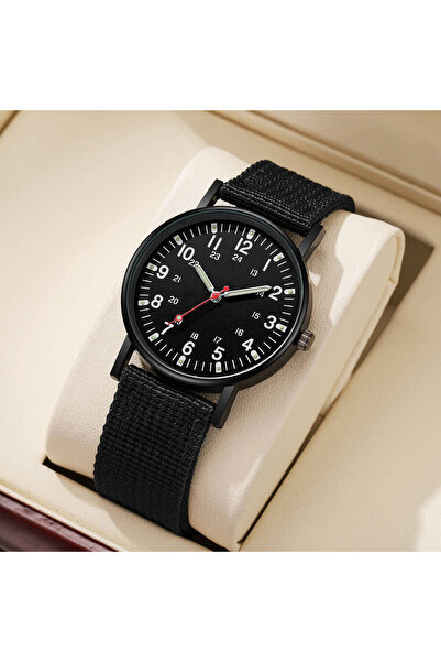 Choice Black Black No Box Men Watches Casual Nylon Band Sports Watch Anlog Qu...