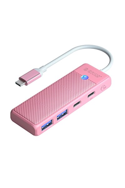 Orico PAPW2AC-C3 Hub USB-C 4-în-1, 2x USB-A 3.0, USB-C 5Gbps, PD 100W, Roz