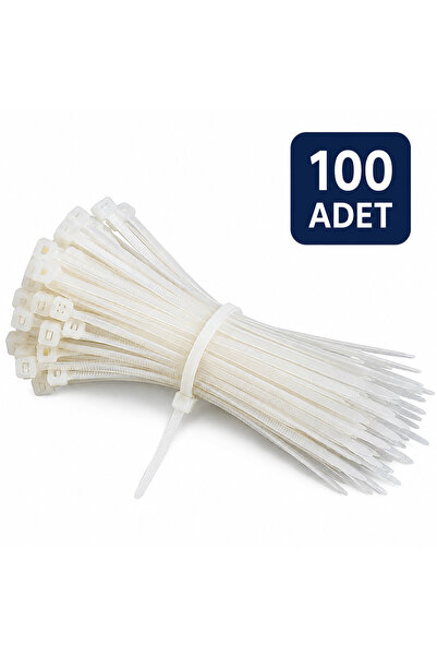 Genel Markalar 2.5x100 mm Beyaz Kablo Bağı (Cırt Kelepçe) 100 Adet