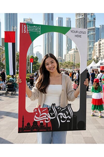 Generic UAE National Day 2026 Star Emblem Selfie Frame – Group 100x150cm 10mm...
