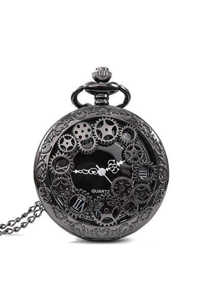 Choice black Steampunk Copper Vintage Hollow Gear Hollow Quartz Pocket Watch ...