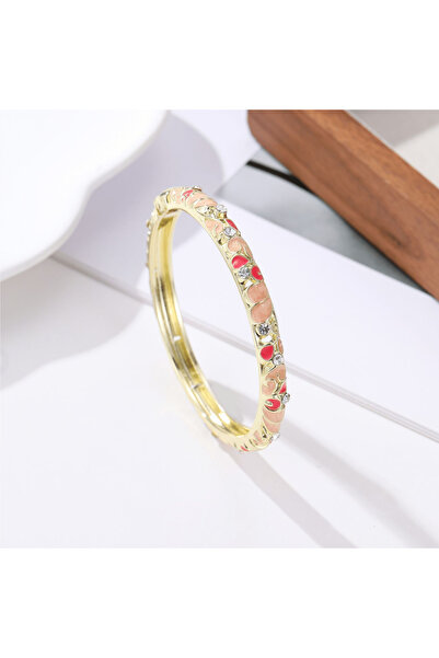 Choice11 58-60mm ROSE GOLD COLOR Vintage cloisonné color-block flower oil-dro...
