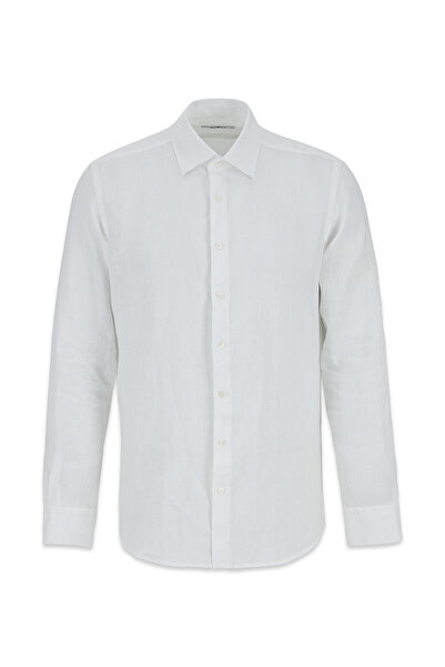 Kiğılı Long Sleeve Slim Fit 100% Linen Shirt