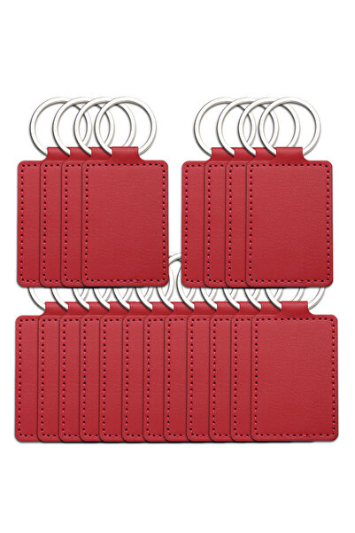 Choice3 5pcs 2 5Pcs PU Leather Keychain 5 Colors Rectangular Leather Key Fob ...