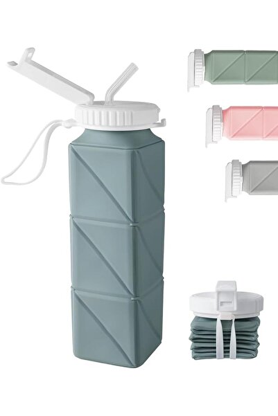 DURKU Dorco 620ml Large Capacity Silicone Foldable Water Bottle, Portable Tra...