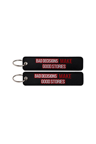 Choice11 12 1Pcs "No Risk No Fun" Funny Quotes Series Embroidery Key Fobs Bac...
