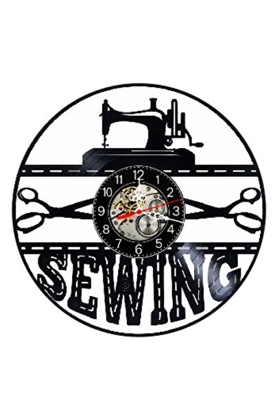 OEM Decorative wall clock made from vinyl record, Tailoring Sewing Machine Mo...