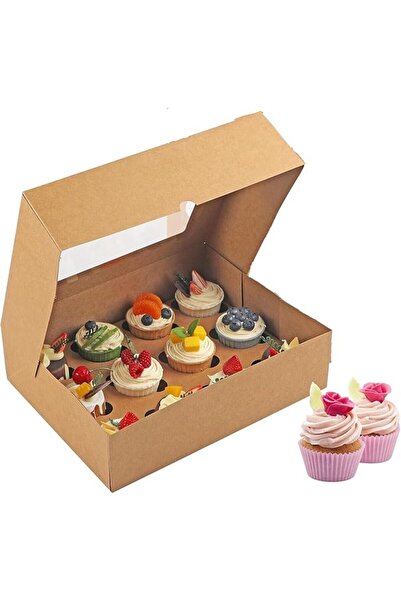 mCherry 12 Count Boxes, 10 Pack Cupcake Containers, Food Grade Cupcake Carrie...