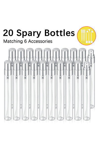 Choice Glass 10ml 20pcs 20pcs 10ml Transparent Glass Spray Bottles, Refillabl...