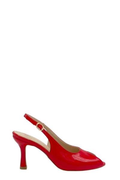 Moulin Shoes Red Patent Leather Open-Toe Heeled Women's Shoes