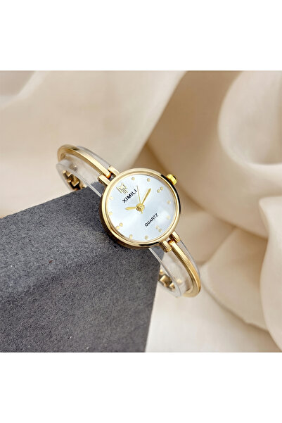 Choice3 golden white Minimalist Small Watch for Woman - Round Dial Ultra-Thin...