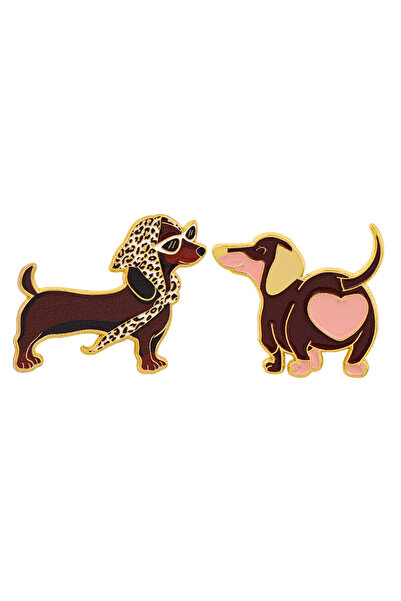 Choice 2pcs 2pcs Dachshund Enamel Pin Cartoon Dog Brooch For Coat Cute Animal...