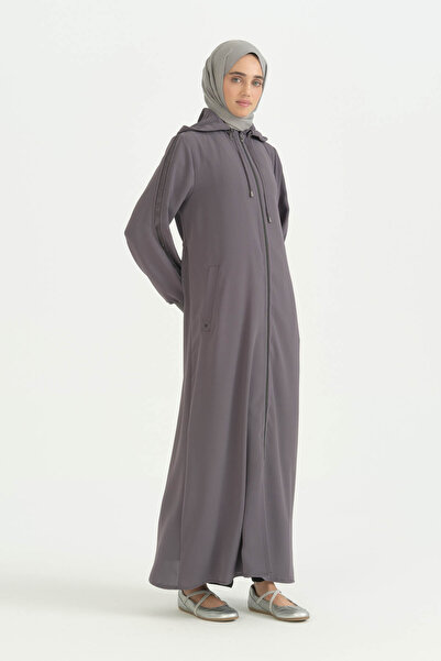 Nihan Ferace with Mesh and Ribbed Detail - Anthracite