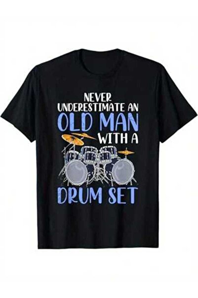 29CUN Never Underestimate An Old Man With A Drum Set Drums T-Shirt, 100% Cott...