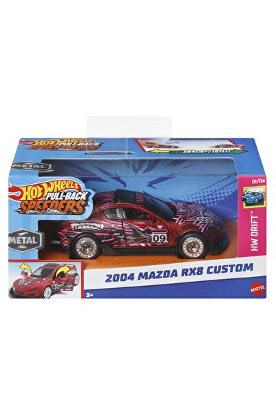 mattel Hot Wheels Metal Car with Pull Back System Mazda 2004 RX8 Custom Scale...