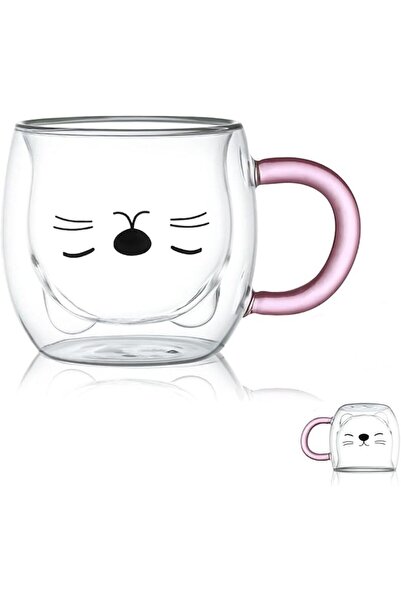 GENERAL Double Wall Insulated Glass Mugs with Cute Design for Espresso, Coffe...