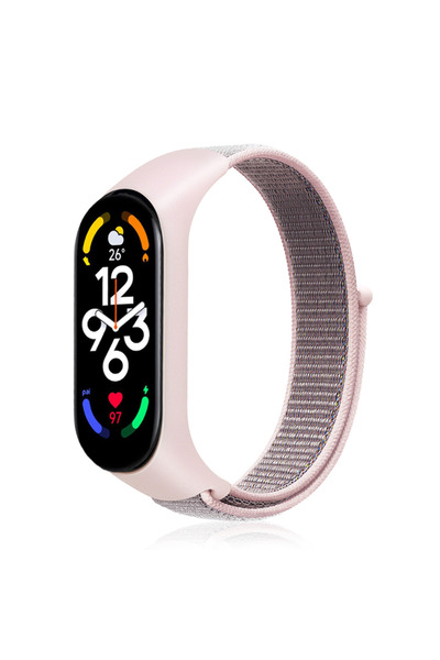 Choice25 For Mi band 7 6 5 pink sand 03 Nylon loop For Mi Band 7-7 nfc smartw...