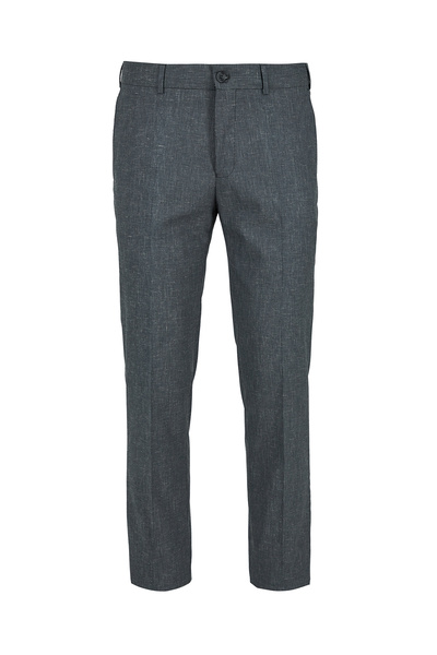 Kiğılı 7 Drop εφαρμοστό Slim Fit Λινό Παντελόνι από Μικτό Κλασικό Ύφασμα