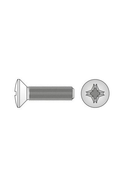 Rocast Set 250 x Surub Cap Semiinecat Locas Cruciform 966 Otel Gr.4.8 Zincat-...