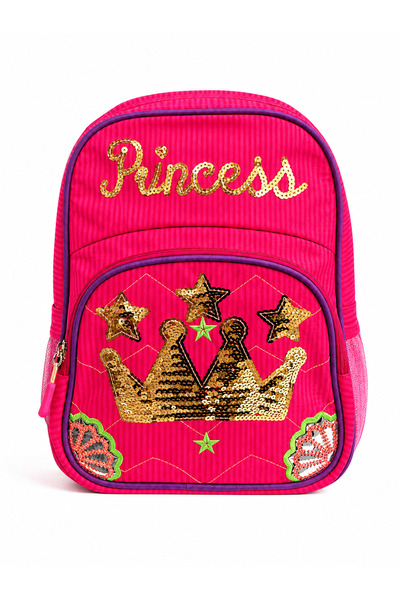 Solo Bag Shiny Patterned Pink Kindergarten Nursery School Bag for Girls