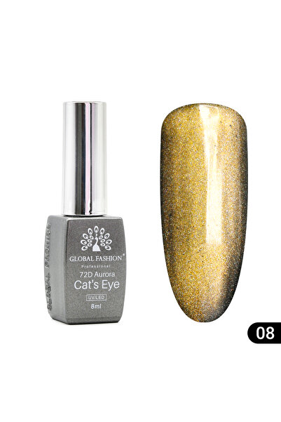 global fashion Βερνίκι νυχιών ημιμόνιμο Cat eyes 72D Aurora, 08